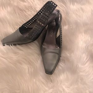 Bottega Veneta sling back dark gray heels size 37